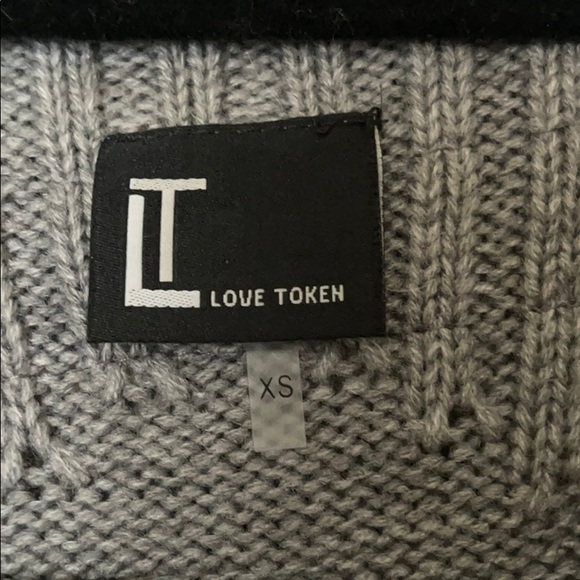 Love Token Fox Fur Trim Sweater Sz XS - Picture 7 of 9